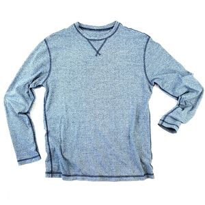 Ocean + Coast Long Sleeve Crew Shirt 100% Cotton Small Blue